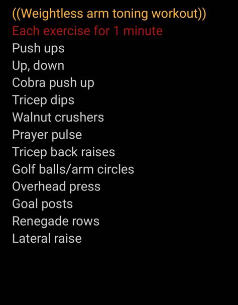 Weightless Arm Workout, Arms And Back Workout, Workout Toning, Arm Toning, Arm Flab, Arm Toning Exercises, Toning Workout, Renegade Rows, Workout List