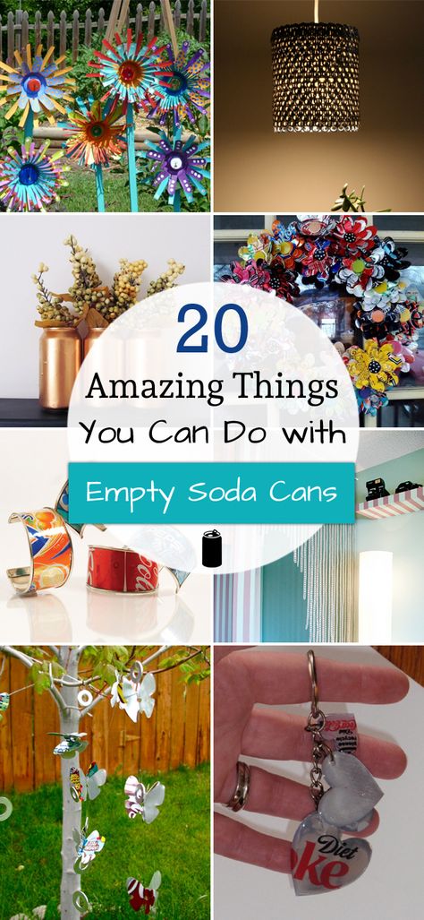 20 Amazing Things You Can Do with Empty Soda Cans Coke Can Crafts, Soda Bottle Crafts, Soda Can Flowers, Diy Soda, Cd Craft, Pop Can Crafts, Tin Can Flowers, Pop Tab Crafts, Soda Can Art