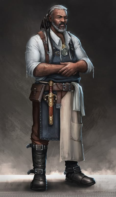 Fantasy Peasant, Inn Keeper, Fantasy Inn, Heroic Fantasy, Design Techniques, Fantasy Portraits, Human Male, Dungeons And Dragons Characters, Dnd Art