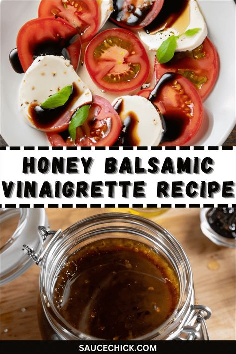 Homemade Honey Balsamic Vinaigrette Recipe Sweet Balsamic Vinaigrette, Balsamic Vinegarette, Honey Balsamic Dressing, Honey Balsamic Vinaigrette, Balsamic Vinaigrette Recipe, Green Salads, Gourmet Salad, Honey Pork, Vinaigrette Recipe