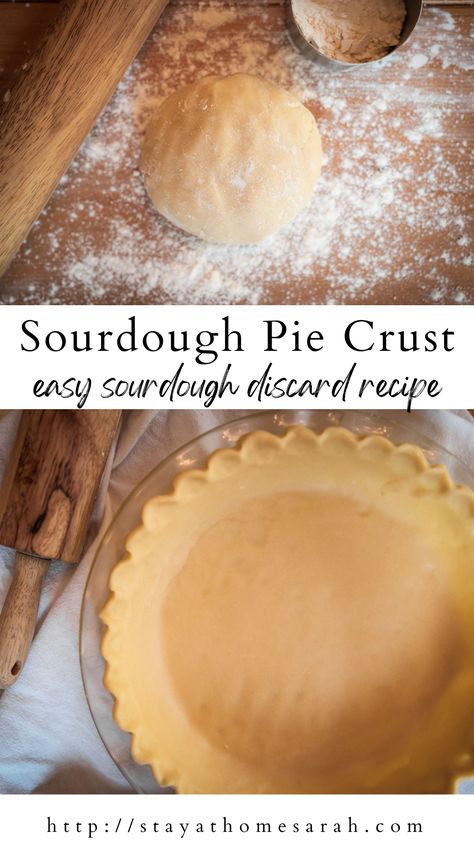 This easy pie crust is made with sourdough discard, all in a food processor. No need for a store bought crust ever again! Sourdough Pie Crust Recipe, Sourdough Pie Crust, Dough Starter Recipe, Sourdough Crust, Recipe Using Sourdough Starter, Dough Starter, Sourdough Starter Discard Recipe, Gluten Free Sourdough, Homemade Sourdough Bread