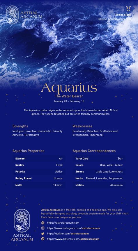 Zodiac Sign Personality, About Zodiac Signs, Digital Grimoire, Scorpio Personality, Aquarius Personality, Zodiac Chart, Aquarius Symbol, Zodiac Signs Characteristics, Birth Charts