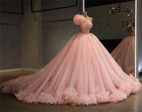 Ruffles Ball Gown Quinceanera Dress Pink Pleats Spaghetti Strap puffy sweet 16 Dresses Vestidos De 15 Años 2021 _ - AliExpress Mobile Dresses Puffy, Puffy Prom Dresses, Debut Gowns, Quincenera Dresses, Quinceanera Pink, Made Flowers, Quinceanera Dresses Pink, Tulle Dresses, Pretty Quinceanera Dresses