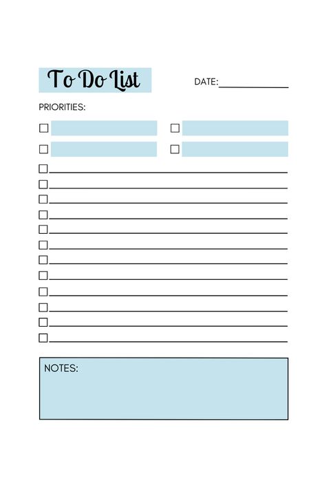 To Do List Printable Priorities PDF Instant Download - A4, US Letter, A5 - Pink, Purple, Beige, Blue Keep track of daily tasks with this simple checklist. This To Do List allows you to prioritize, write in tasks and check them off once completed. There is also extra space for notes. It can be added to a planner, ring binder or used as an individual document. This is an instant download, so you can enjoy this item within moments of purchasing it. Agriculture Pictures, To Buy List, Printable To Do List, To Do List Printable, Daily To Do List, Digital Notes, To Do Lists Printable, Habit Trackers, Buy List