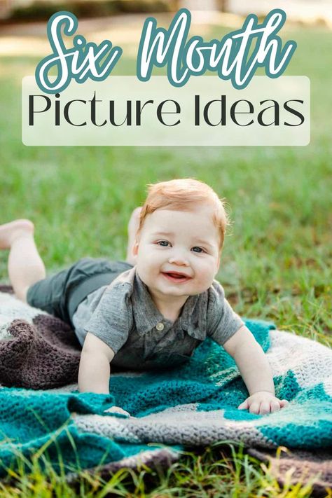 Cute Picture Ideas for 6-Month-Old Baby Photos Six Month Photos, Cute Picture Ideas, 6 Month Photography, Baby Pictures Poses, Six Month Birthday, 2nd Birthday Pictures, 6 Month Pictures, Six Month Baby, Half Birthday Baby