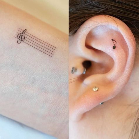 Music Staff Tattoo, Small Music Tattoos, Piano Tattoo, Staff Music, Butterfly Tattoos Images, Artsy Tattoos, Music Notes Tattoo, Music Note Tattoo, Boho Tattoos