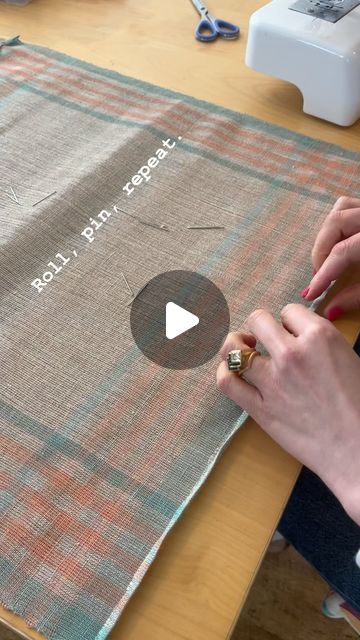 Lucy Rhodes on Instagram: "Hemming 12 napkins is an exercise in repetition and patience. Very like the rest of the process of making handwoven cloth!   #process #handwoventextiles #handweaver #handwoven #linen #linenlove #craft #sustainable #sustainableluxury" Handwoven Fabric, Hand Woven Textiles, An Exercise, April 20, Rhodes, The Process, Napkins, Hand Weaving, Weaving