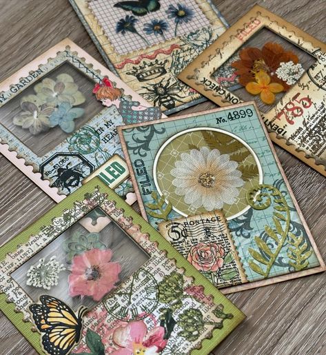 Annette Green | New crafty video is up! Let’s make some pretty specimen cards. These may not be the traditional vintage ones you always see, and that’s the… | Instagram Junk Journal Belly Band Ideas, Junk Journaling Ideas, Easy Collage, Specimen Cards, Ephemera Ideas, Annette Green, Diy Journals, Journal Accessories, Handmade Journals Diy