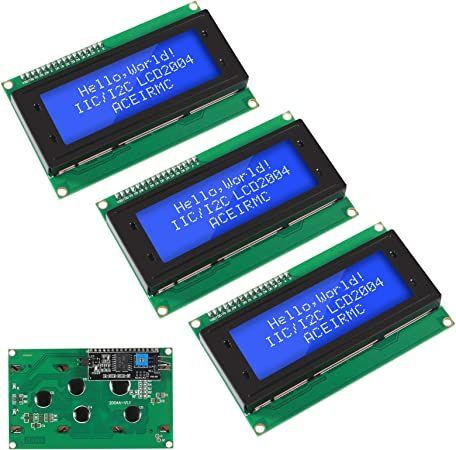 ACEIRMC 3pcs IIC I2C TWI Serial LCD 2004 20x4 Display Screen Blue + IIC I2C Module Interface Adapter for Raspberry Pi Arduino (Blue) Tech Support, Display Screen, Raspberry Pi, Lcd Screen, Arduino, Gaming Products, Raspberry, Screen, Electronics