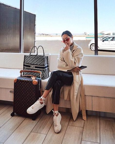 Travel in Style With Aimee Songs Airport Look Chic Travel Accessories, Asos Outfit, Luxury Travel Accessories, Travel Songs, Aimee Song, Best Travel Accessories, Airport Look, Trip Outfits, Song Of Style