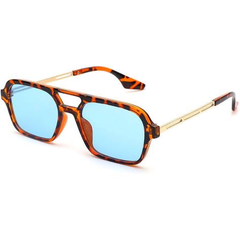 New Tortoiseshell & Blue Lens, Aviator Silhouette And Lightweight Mixed-Material Construction And Solid Metal Hinges Rectangular Flat Pilot Aviator Sunglasses. Vintage 70’s Look. 100% Uv400 Protection From Harmful Uva, Uvb And Uvc Rays. Reinforced Metal Spring Hinges Offer Adjustable Arm To Fit Different Head Size/ Face Shape. Dimensions: Lens Width- 52 Mm/ 2.05 Inches Lens Height: 40 Mm/ 1.57 Inches Bridge Width: 20 M/ 0.79 Inches Frame Length: 140 Mm/ 5.51 Inches Arm Length: 145 Mm/ 5.71 Inche Women Aviator Sunglasses, Sunglasses Women Aviators, Blue Lens, Metal Hinges, Sunglasses Style, Metal Spring, Blue Lenses, Spring Hinge, Face Shape