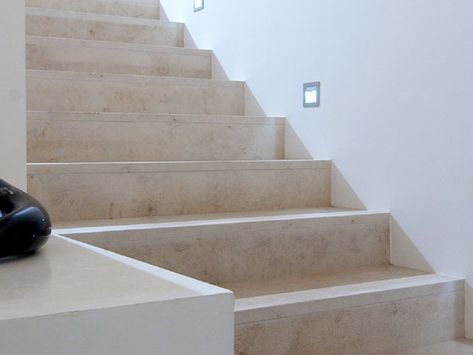 Jura Beige Limestone Stairs - Sandblasted & Brushed Limestone Stairs, Travertine Staircase, Deck Stair Lights, Deck Stair Railing, Decoration Beton, Tiny House Stairs, Marble Stairs, Tile Stairs, Stone Stairs