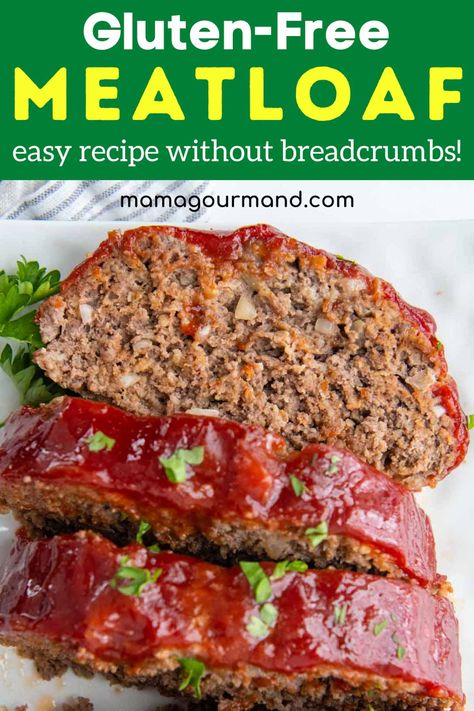 The best gluten-free meatloaf has a classic taste just like the old-fashioned recipe you grew up on! This simple, traditional, and dairy-free recipe has a juicy texture without using breadcrumbs and a rich, tangy glaze coating. Gluten Free Meatloaf Recipe, Gluten Free Dairy Free Recipes Dinner, Gluten Free Meatloaf, Gluten Free Meat, Dairy Free Recipes Dinner, Cookies Gluten Free, Gluten Free Recipes For Dinner, Meatloaf Recipe, Gluten Free Dairy Free Recipes