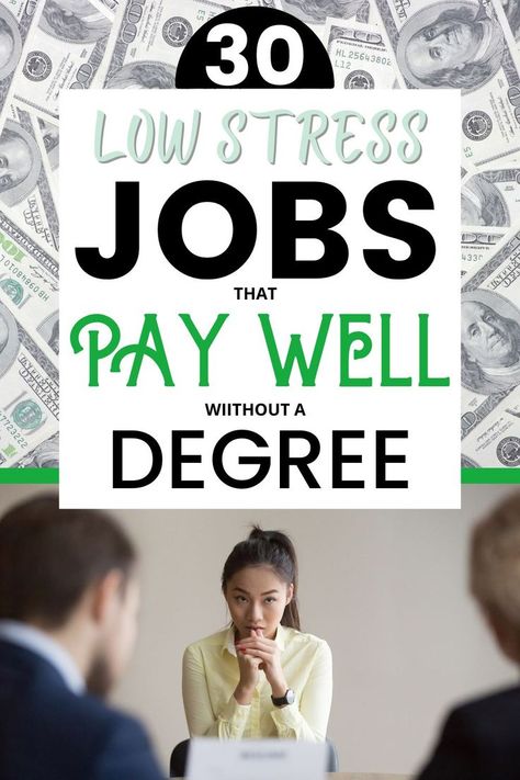 Are you looking for a job that doesn't require a college degree? These 30 low-stress jobs that pay well without a degree may be perfect for you! With minimal stress and plenty of opportunities for personal growth, these non stressful jobs are a great choice for a new career. These jobs for introverts are great careers. Careers Without A Degree, Jobs Without A Degree, Jobs For Introverts, Earn Money Online Free, Unique Jobs, Stressful Job, Good Paying Jobs, Creative Jobs, Online Jobs From Home