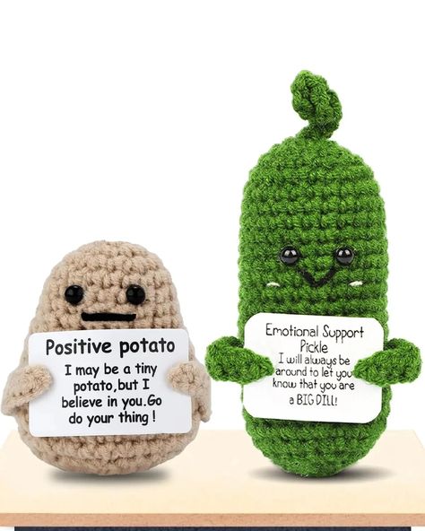 New Positive Energy Potato Hug Pocket Mini Handmade Plush Wool Knitting Doll with Card Funny Crochet Cucumber, Pickle Birthday, Positive Potato, Dolls Handmade Diy, Gifts For Anniversary, Doll Room, Diy Wool, Candle Canvas, Doll Home