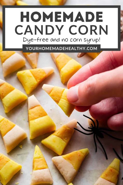 This Homemade Candy Corn will turn the biggest candy corn haters into candy corn lovers. It is dye-free and made without any corn syrup! It also tastes better than store-bought and has a caramel-like flavor. Keto Candy Corn, Candy Corn Recipes Easy, Homemade Candy Corn, Homemade Candy Corn Recipe, Vegan Candy Corn, Candy Corn Recipes, Healthy Candy Corn, Dye Free Candy, Dye Free Foods