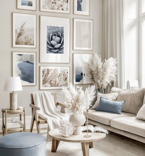 Trendy Gallery Wall, Pastel Home Decor, Wall Inspiration, Beige Living Rooms, Gallery Wall Inspiration, Coastal Living Room, Living Room Wall Decor, Decor Home Living Room, Living Room Decor Apartment