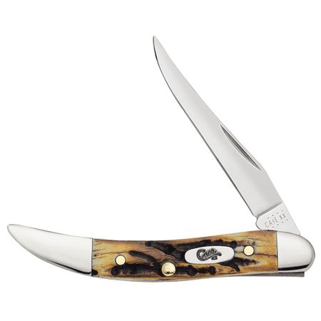 Case XX Small Texas Toothpick Long Clip Blade Genuine Stag Natural Handle This Small Texas Toothpick is a part of the Genuine Stag Family. There's nothing like the look and feel of a Case Genuine Stag knife, which is why so many are passed down from generation to generation. Smaller version of the Medium Texas Toothpick, features a Long Clip blade and has a small design that fits well into pockets or purses. The Clip blade is commonly used as a multi-purpose blade and preferred for detail work. This knife is constructed with Case Tru-Sharp stainless steel which is a special high-carbon steel that helps the blades hold an edge longer than conventional steel. It also offers extraordinary blade strength and corrosion resistance. Comes conveniently packaged in a box. Made in Bradford, PA, USA Texas Toothpick, Pretty Knives, Collectible Knives, Micarta Handles, Case Knives, Weathered White, Small Design, Pocket Clip, Toothpick