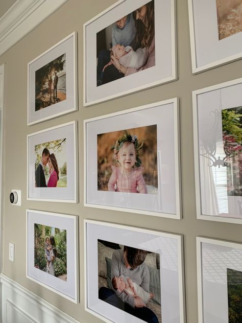 A third close up of our dining room gallery Family Room Gallery Wall, Frames Pictures, Photo Wall Display, Room Gallery Wall, Decorating Inspiration, Wall Display, Picture Wall, Family Portraits, Decor Inspiration