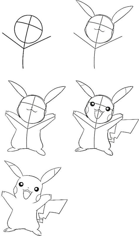 How To Draw Pikachu #Pokemon #Pikachu #Draw Draw Pikachu, Trin For Trin Tegning, Drawing Pokemon, Pokemon Step By Step, Draw Doodles, Pikachu Drawing, Drawing Instructions, Easy Cartoon Drawings, 그림 낙서