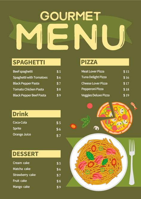 clipart style western food menu#pikbest#templates Western Food Ideas, Creative Menu Ideas, Food Menu Design Ideas, Western Food Menu, Food Spaghetti, Drink Menu Design, Spaghetti Pizza, Food Business Ideas, Website Menu