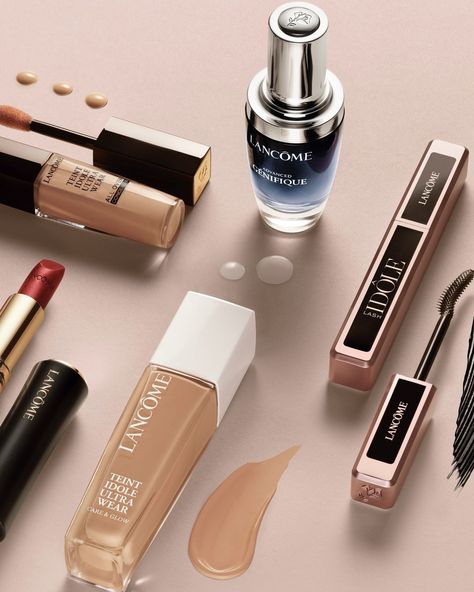 Lancome Makeup Aesthetic, Lancome Makeup Products, Foto Alat Make Up, Lancome Aesthetic, Lancome Cosmetics, Lipstick Last Longer, Teint Idole Ultra Wear Foundation, Lancôme Makeup, Lancome Skincare