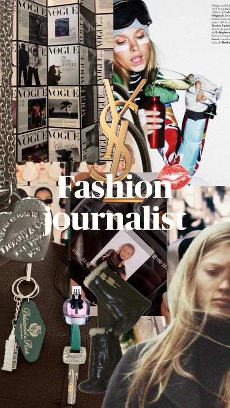 Fashion journalism Female Journalist Aesthetic, Fashion Journalist, Journalism Major, Journalism School, Fashion Journalism, Journalism Career, College Vision Board, Fashion Dream Job, Photography Career