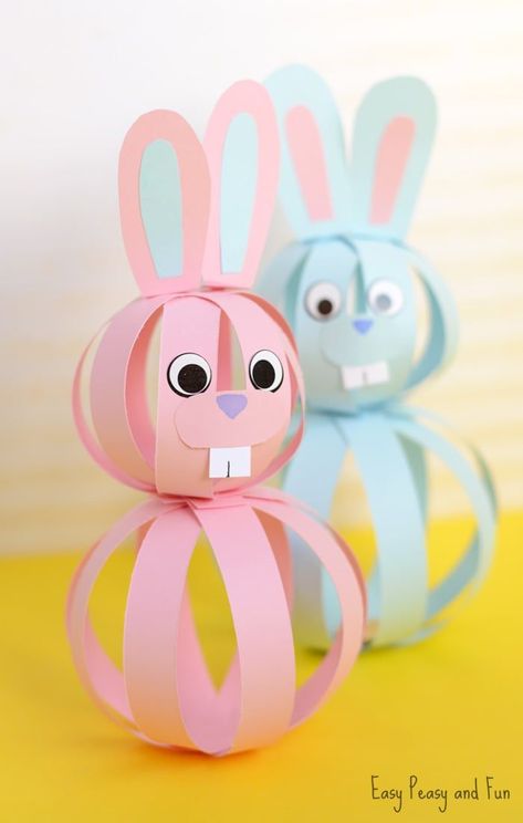 Paper Bunny Craft for Kids Paper Bunny Craft, Påskeaktiviteter For Barn, Easter Crafts Dollar Store, Diy – Velikonoce, 3d Bunny, Kerajinan Diy, Bunny Craft, Paper Bunny, Rabbit Crafts