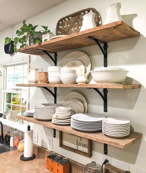 Kitchen With Shelves, Kitchen Open Shelf, Small Kitchen Shelf, Hype Beast Bedroom, Kitchen With Open Shelving, Open Kitchen Cabinets, Mini Home Gym, Kitchen Open Shelves, Shelving Kitchen