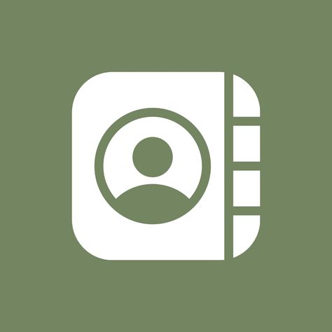 Green App Icon Contacts, Sage Green Contacts Icon, Contacts Aesthetic Icon, Contacts App Icon Aesthetic, Contact Icon Aesthetic, Green Contacts Icon, Sage Icons, Contacts App Icon, Sage Green App Icons