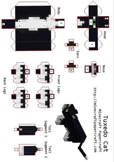 D Papercraft. Hundreds of free printable papercraft templates of origami, cut out paper dolls, stickers, collages, notes, handmade gift boxes with ... #papercraft #3Dpapercraft #origami Paper Figure Template, Gato Minecraft, Papercraft Templates Printables, Minecraft Templates, Minecraft Cat, Minecraft Printables, Paper Folding Crafts, Wall Hanging Craft Ideas, Hanging Craft Ideas