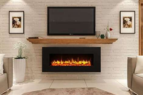 Tv Camino, Fireplace And Tv, Electric Fireplace Wall, Best Electric Fireplace, Wall Mounted Fireplace, Wall Mount Fireplace, Minimalist Farmhouse, Mounted Fireplace, Fireplace Tv Wall