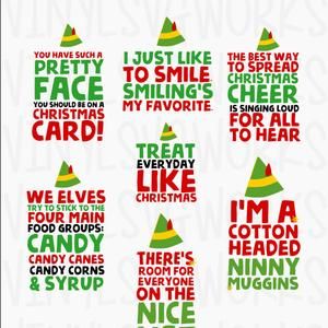 Quotes Elf Full Box Planner Stickers | Etsy The Elf Movie Quotes, Elf Quotes Funny, Elf Dinner, Elf Movie Party, Elf Film, Elf Themed Christmas Party, Elf Movie Quotes, Elf Party, Elf Quotes