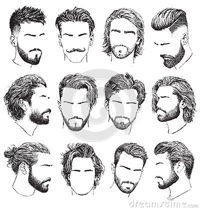 Stil Masculin, Mens Hairstyles With Beard, Hair Vector, Gents Hair Style, Fesyen Rambut, Mens Hairstyles Thick Hair, Cool Mens Haircuts, Drawing Hair, Hair Sketch