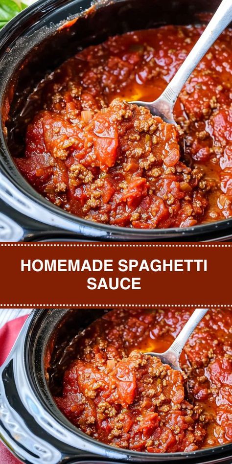 Discover the ultimate homemade spaghetti sauce recipe packed with savory flavors and easy-to-find ingredients! Perfect for family dinners or gatherings, this hearty sauce pairs perfectly with hot cooked spaghetti. Easy Spaghetti Sauce Recipe, Spaghetti Sauce Recipes Homemade, Spagetti Sauce Home Made, Spaghetti Recipes Sauce, Speggetti Sauce Recipe, Diy Spaghetti Sauce, Spaghetti Sauce Homemade, Spaghetti Sauce From Scratch, Best Homemade Spaghetti Sauce