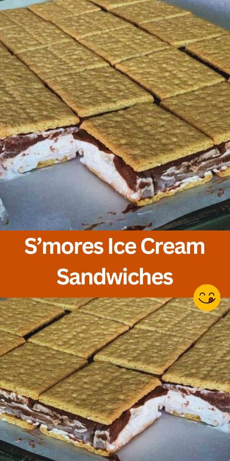 Looking for a delicious dessert idea? Try these S’mores Ice Cream Sandwiches! Combining creamy layers of chocolate pudding, marshmallow creme, and Cool Whip between crispy graham crackers, this easy no-bake recipe is perfect for summer gatherings and family treats. Cool and refreshing, these ice cream sandwiches bring the classic campfire s’mores experience to your freezer. Enjoy a delightful b... Graham Cracker Ice Cream Sandwich, Smores Ice Cream Sandwich, Cinnamon Graham Crackers, Frozen Smores, Chocolate Fudge Sauce, Ice Cream Sandwiches Recipe, Marshmallow Cream, Easy To Make Desserts, Ice Cream Sandwiches