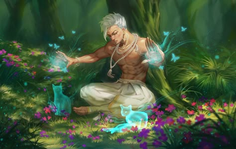 ArtStation - soul recover, Jun Tai Li; monk; asian fantasy; male; man; spirit magic; shirtless men; fantasy; pathfinder; D&D Wow Art, Art Station, Arte Fantasy, Fantasy Inspiration, Character Creation, Coven, Fantasy Artwork, Character Portraits, Fantasy World