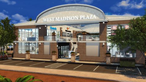 Outdoor Mall | 12 Days Of Christmas | Patreon Sims 4 Mall Builds, Sims 4 Shopping Mall, Sims 4 Shopping Center, Sims 4 Mall, Sims Rooms, Lotes The Sims 4, Sims Download, The Sims 4 Lots, Ts4 Mods