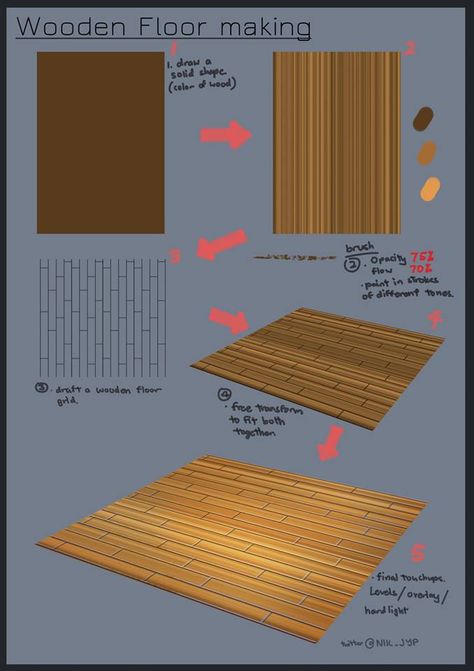 How To Draw Wood, Rendering Drawing, Interior Design Portfolio Layout, Wood Floor Texture, Concept Art Tutorial, Texture Drawing, Paint Brush Art, Digital Art Beginner, Background Drawing