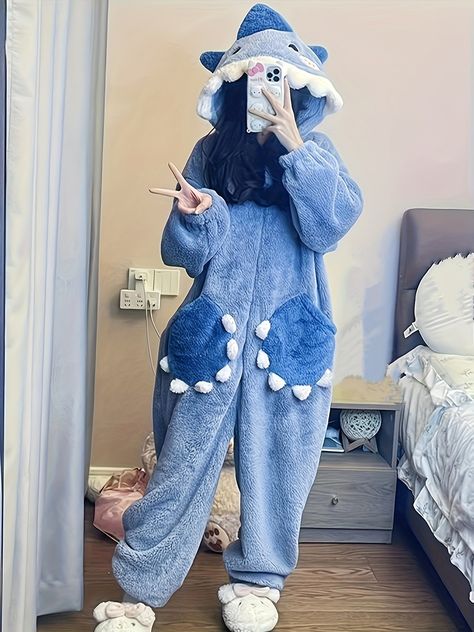 Carnaval Cartoon Shark Hooded Jumpsuit For Carnaval, Long Sleeve Zipper Fuzzy Pajamas, Women's Sleepwear & Loungewear https://share.temu.com/3ktql9FgnsA via @shoptemu Fuzzy Loungewear, Fuzzy Pajamas, Pajama Onesie, Cozy Gamer, Hoodie Jumpsuit, Cartoon Shark, Jumpsuit Long Sleeve, Cute Onesies, Shark Hoodie