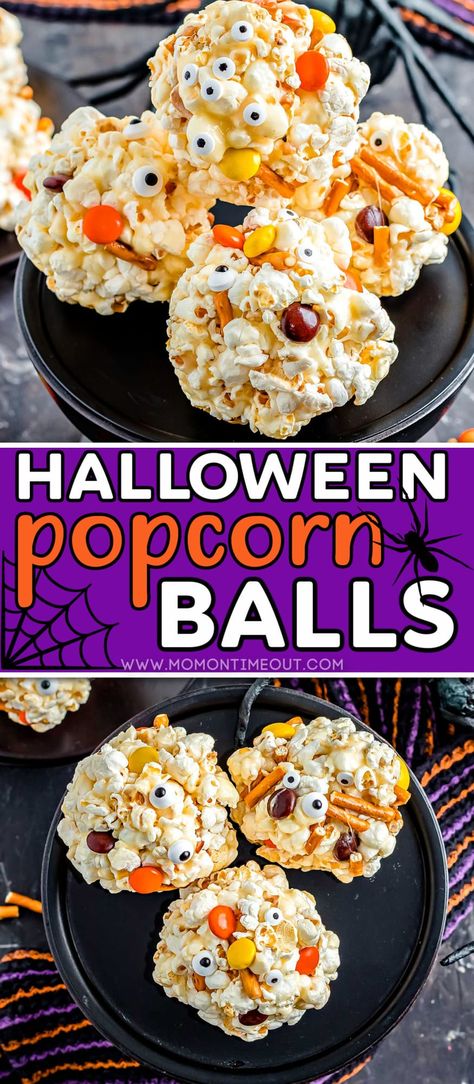 Popcorn Ball Recipe, Popcorn Balls Recipe Easy, Marshmallow Popcorn Balls, Halloween Popcorn Balls, Popcorn Ball, Popcorn Balls Recipe, Popcorn Recipes Easy, Easy Popcorn, Popcorn Cake