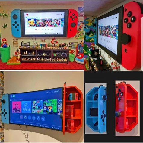 Mario Room, Games Room Inspiration, Minecraft Decoration, Boys Game Room, Pokemon Room, Gamer Bedroom, Kids Room Deco, Game Room Kids, Boys Bedroom Makeover