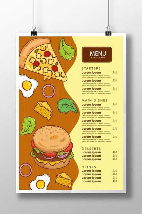 Poster Promotion, Template Menu, Menu Card Design, Restaurant Poster, Kids Cafe, Food Menu Template, Fast Food Menu, Unique Food, Creative Food Art