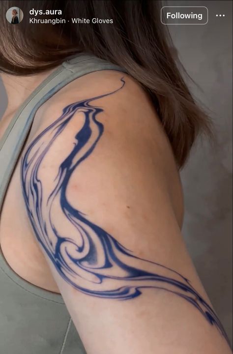 Oil Slick Tattoo, Swirl Tattoo, Tattoos Inspo, Sleeves Ideas, Abstract Tattoo, Creative Tattoos, Arm Sleeve, Pretty Tattoos, Blue Abstract