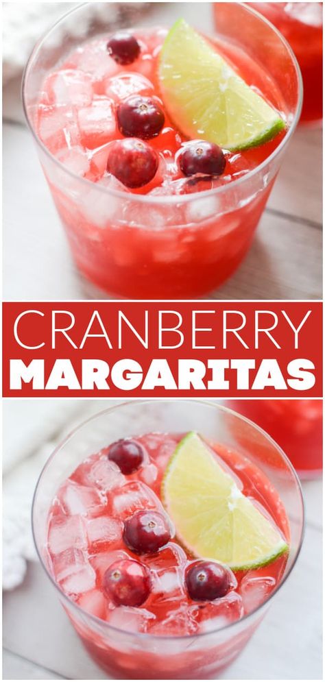 Cranberry Margaritas - the perfect holiday cocktail! These festive cocktails are made from only a few ingredients and are so easy. Cranberry Margaritas, Pineapple Mojito, Cranberry Margarita, Bbq Cookout, Best Cocktail Recipes, Delicious Drink Recipes, Christmas Cocktail, Festive Cocktails, Holiday Cocktail