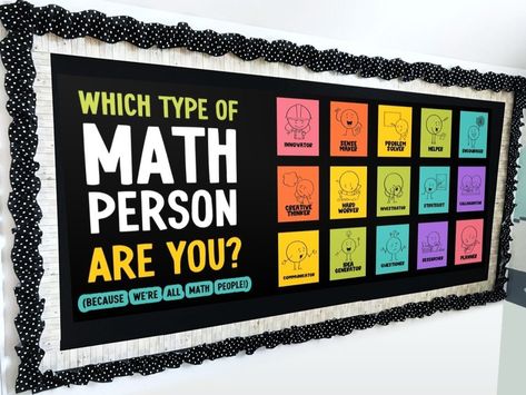 Math Bulletin Board and Door Ideas — Rise over Run School Classroom Decoration, High School Math Activities, Middle School Classroom Decor, Math Bulletin Boards, High School Math Classroom, Math Wall, Math Posters, Math Classroom Decorations, Math Coach