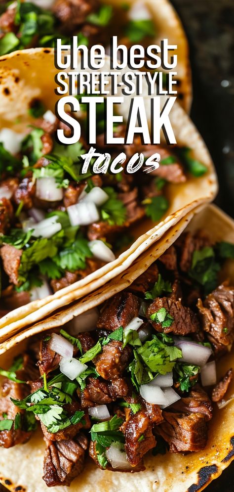 Asada Steak Recipe, Street Tacos Recipe Carne Asada, Mexican Carne Asada Tacos, Mexican Street Tacos Carne Asada, Mexican Style Steak, Taco Recipes Steak, Taco Asada Recipes, Mexican Style Dinner Recipes, How To Make Steak Tacos