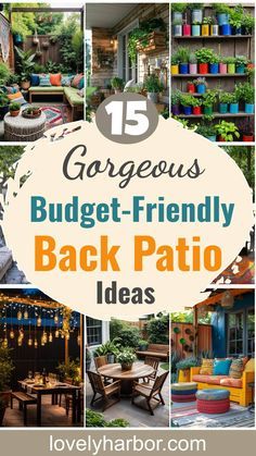 Unique Patio Ideas Creative, Rustic Patio Decor, Backyard Deck Ideas On A Budget Simple, Comfy Patio Ideas, Small Outdoor Patio Ideas On A Budget, Small Patio Seating Ideas, Patio Arrangement Ideas, Diy Patio Ideas On A Budget, Outdoor Patio Ideas On A Budget