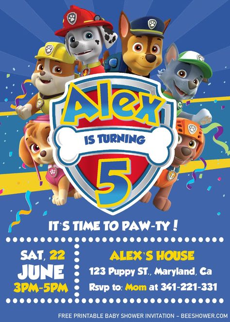 Awesome Paw Patrol Invitation Templates - Editable With MS Word Paw Patrol Party Invitations Printables, Birthday Invitations Paw Patrol, Paw Patrol Bday Invitations, Paw Patrol Editable Invitations Free, Free Paw Patrol Invitations Printables, Paw Patrol 4th Birthday Invitations, Paw Patrol Party Invites Free Printable, Paw Patrol Party Invitations Free, Paw Patrol Birthday Invitations Template