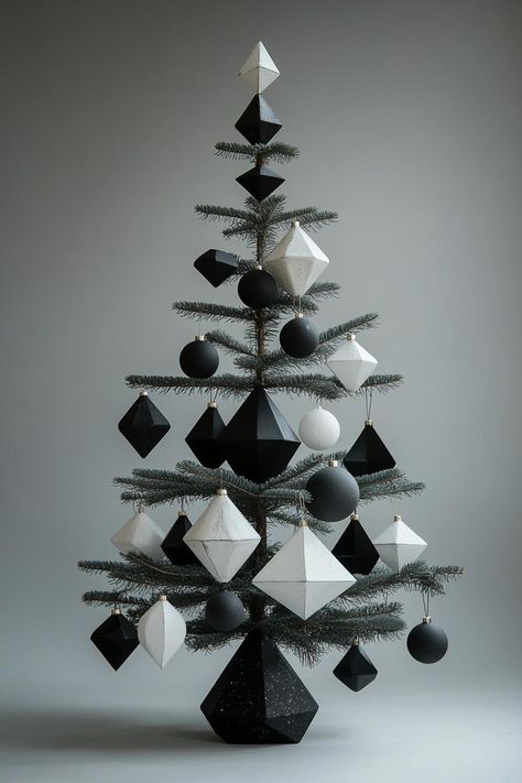 Christmas Contemporary Decor, Modern Christmas Tree Ornaments, Xmas Trends 2024, Tree Branch Christmas Tree, Stylish Christmas Tree, Contemporary Christmas Tree Ideas, 2024 Holiday Decor Trends, Modern Minimalist Christmas Tree, Modern Tree Topper